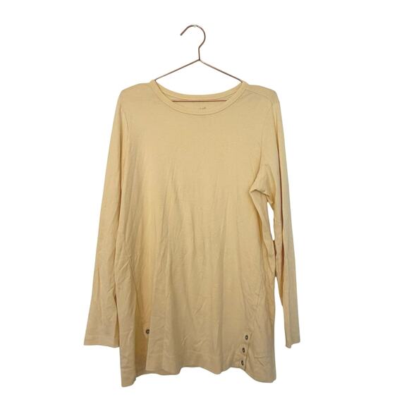 J. Jill Tops - I Jill perfect Pima Long Sleeve Crewneck Shirt tunic in Pale Yellow size large